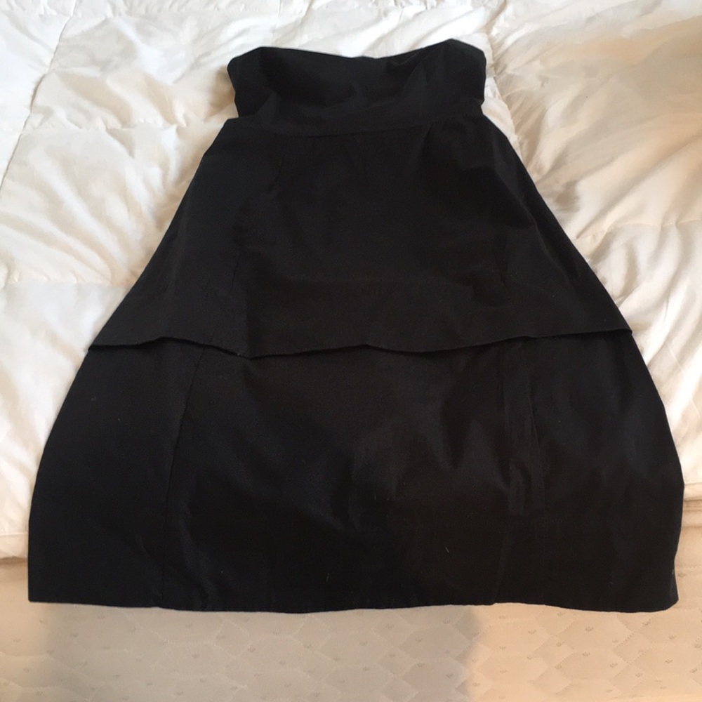 Theory Strapless Brushed Cotton Black Dresses - image 4